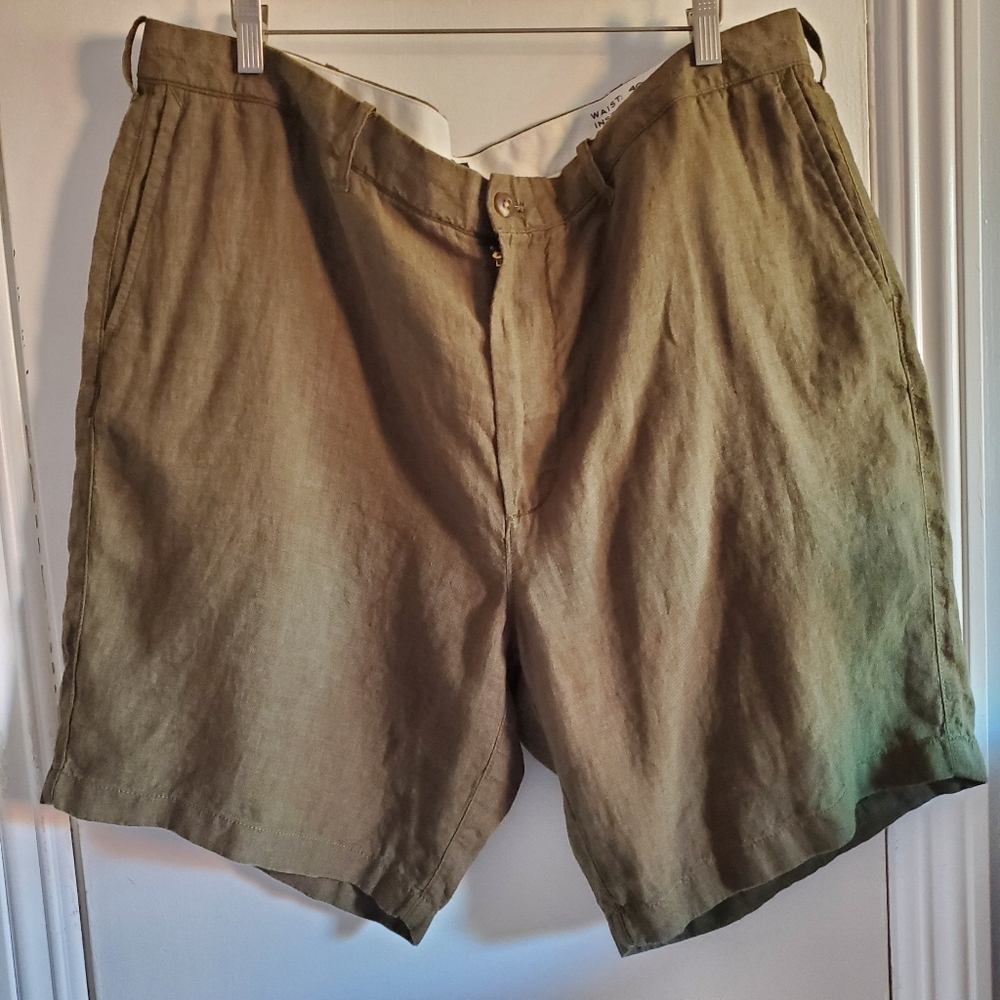J.crew Men's 100% Linen Shorts Waist 40 9" inseam Resortwear Coastal fisherman